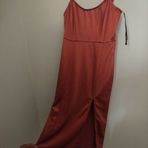 Forever 21 Rust Satin Slip Dress